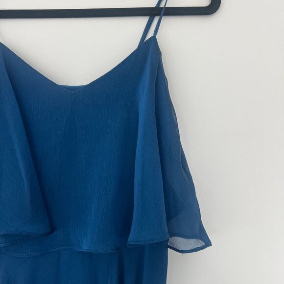 Halston Heritage Blue Chiffon Dress Size 0 - Picture 2 of 4